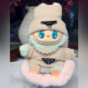 Labubu 3 piece outfit Beanie, T shirt, Necklace PopMart Luxury Inspired Design